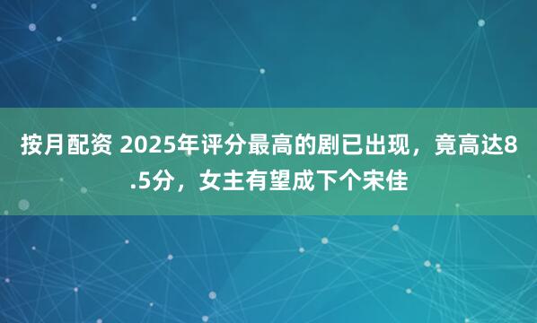 按月配资 2025年评分最高的剧已出现，竟高达8.5分，女主有望成下个宋佳